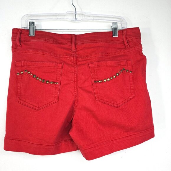 Sonoma Red Washed Taylor Studded Modern Fit Stretch High Rise Shorts - Picture 4 of 8